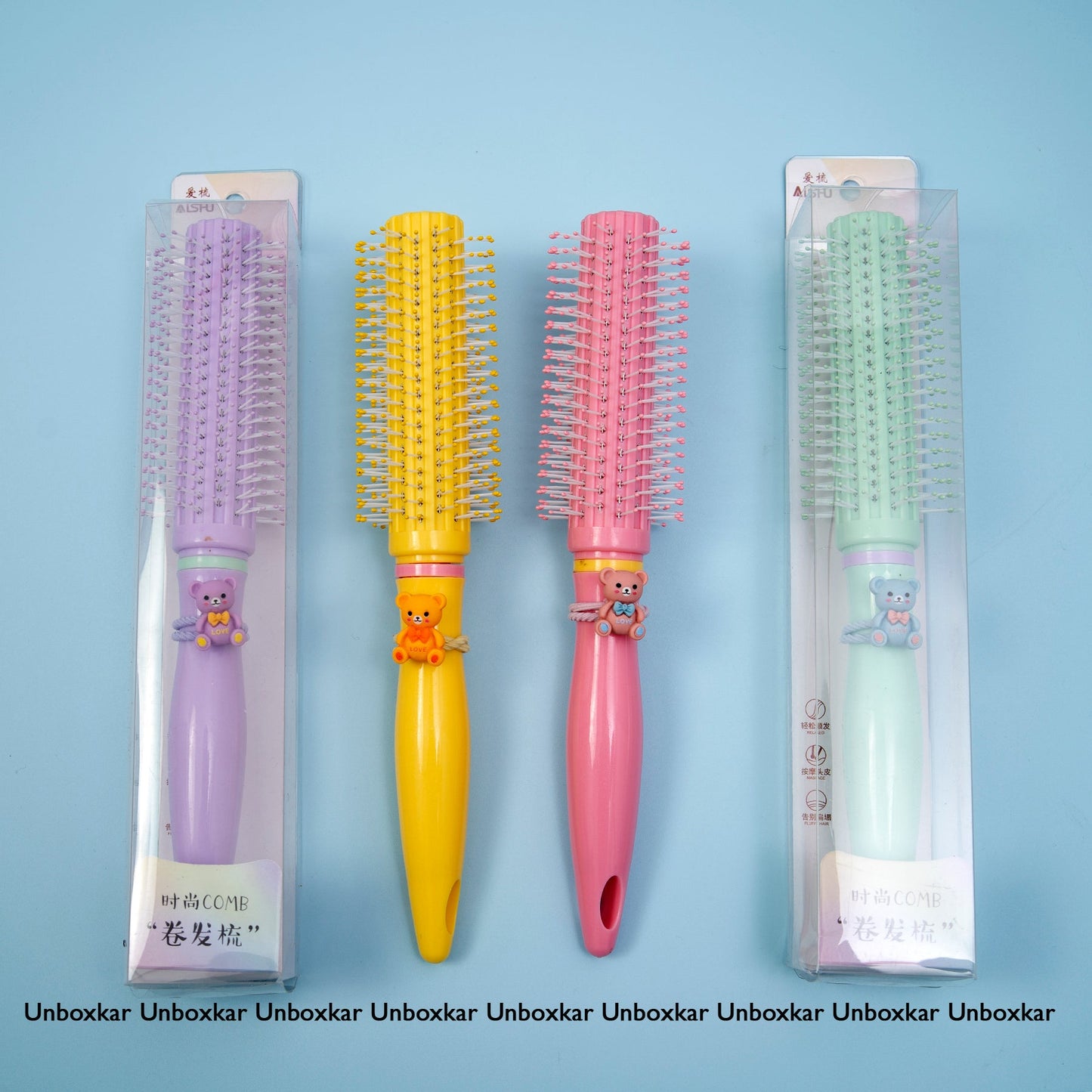 Pastel Shades Hair Brush (Pack of 12) - UBKWS537