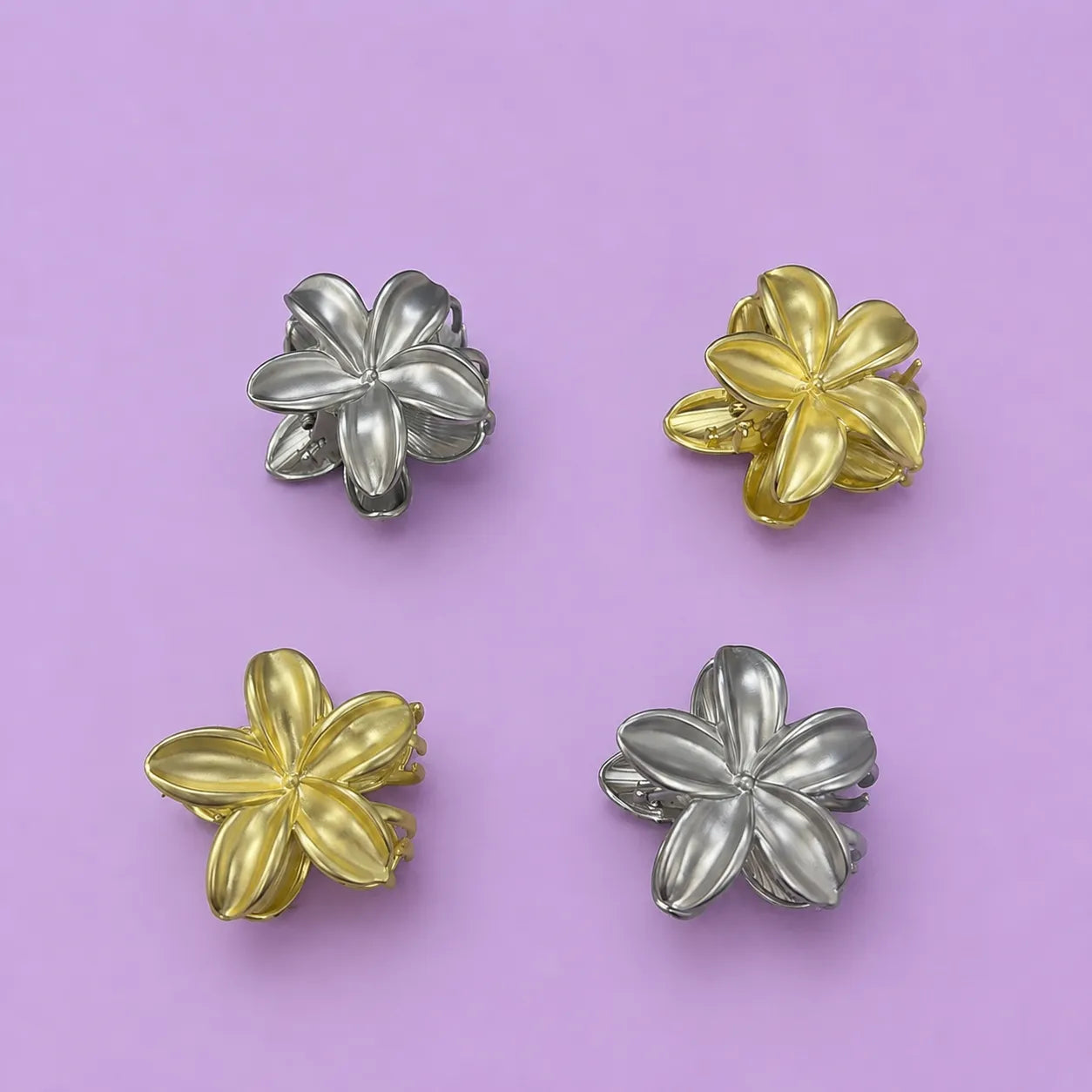 Flower Matt metal hair claw (1Dz) - UBKWS2797