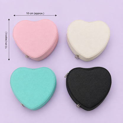 Heart zipper jewellery organiser (6Pcs) - UBKWS4028