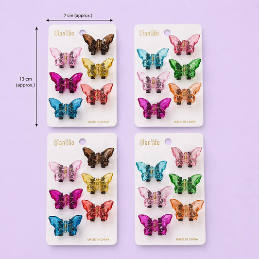Mini Butterfly hair claws card (1Dz) - UBKWS2945