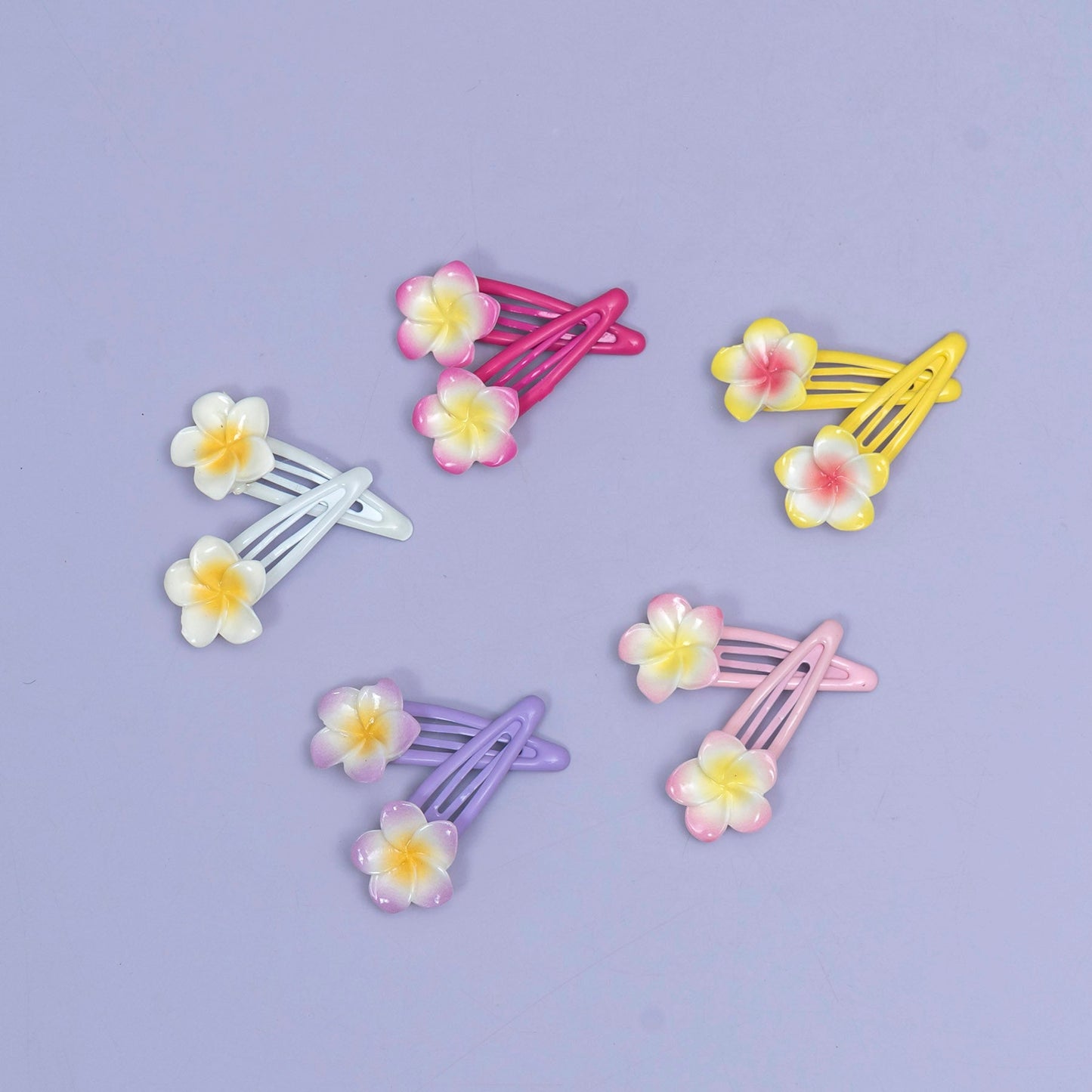 Gradient Flower Snap Hair Clip (10 Pairs) - UBKWS2564