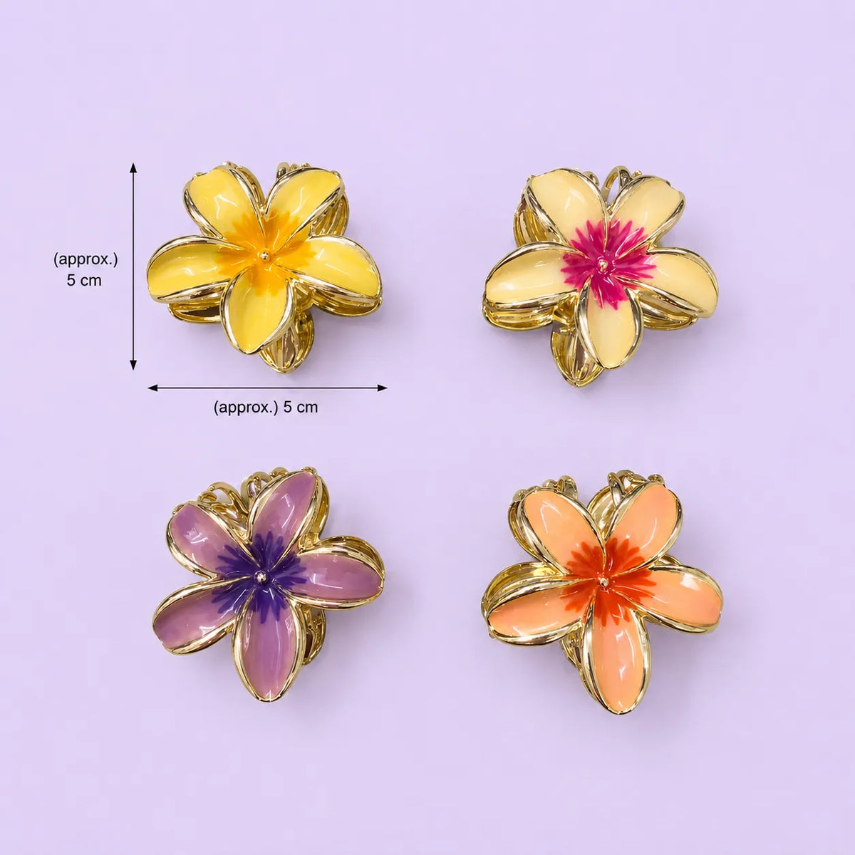 Zaya flower metal hair claw (4pcs) - UBKWS4058