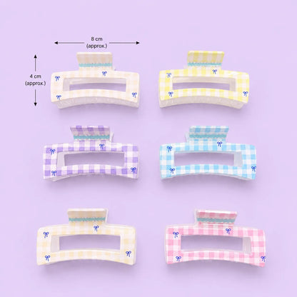 Printed Gingham Hair claw (1Dz) - UBKWS2050