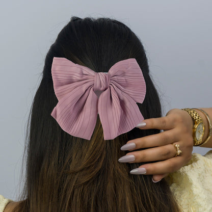 Strip Hair bow (Hair pin) (1Dz) - UBKWS2364