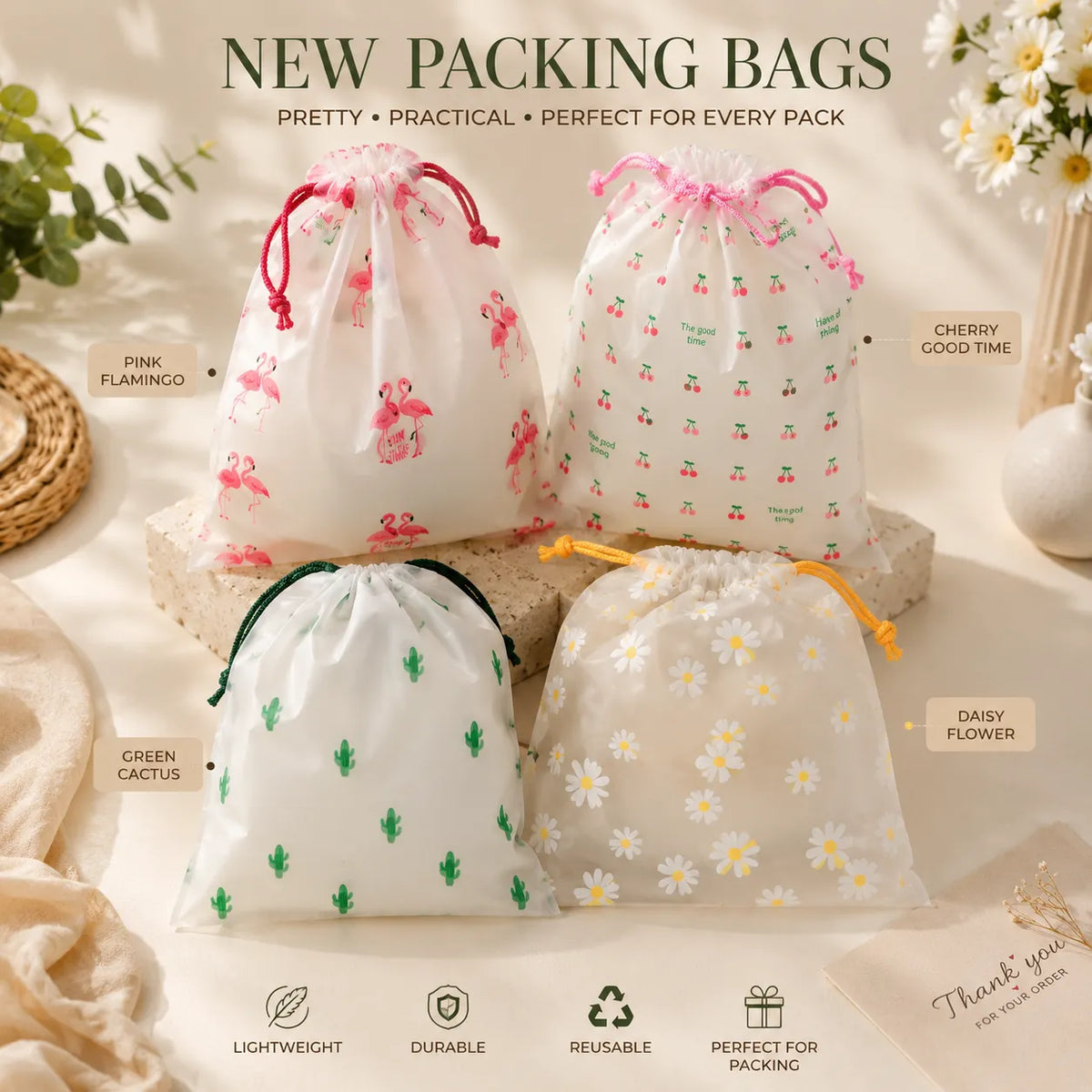 Printed Jute bag -  25x18cm (50Pcs)  - UBKWS4193