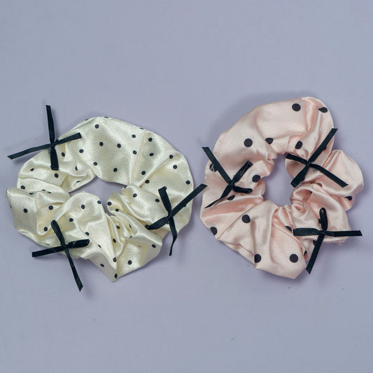 Polka Dot Hair Scrunchies (Pack of 12) - UBKWS1118