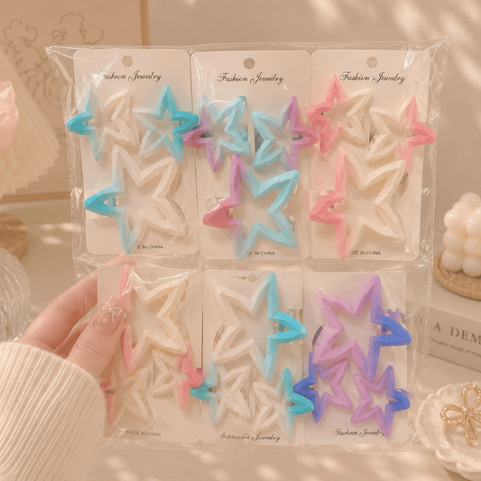 Star Transprent  hair claw combo (1Dz) - UBKWS2728
