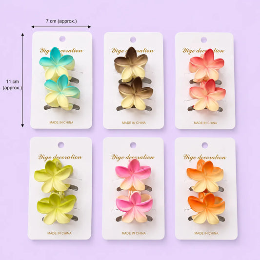 Korean flower matt hair claws (1Dz) - UBKWS2974