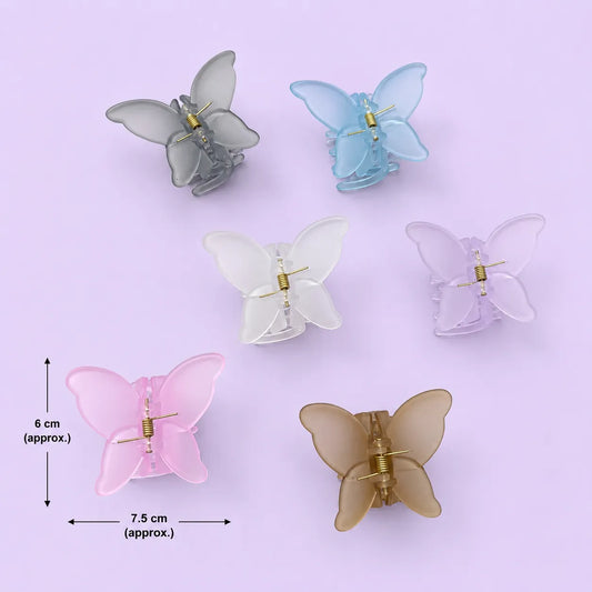 Frosted Butterfly matt hair claw (1Dz) - UBKWS2933