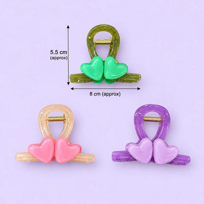 Double heart large hair claw (1Dz) - UBKWS4336