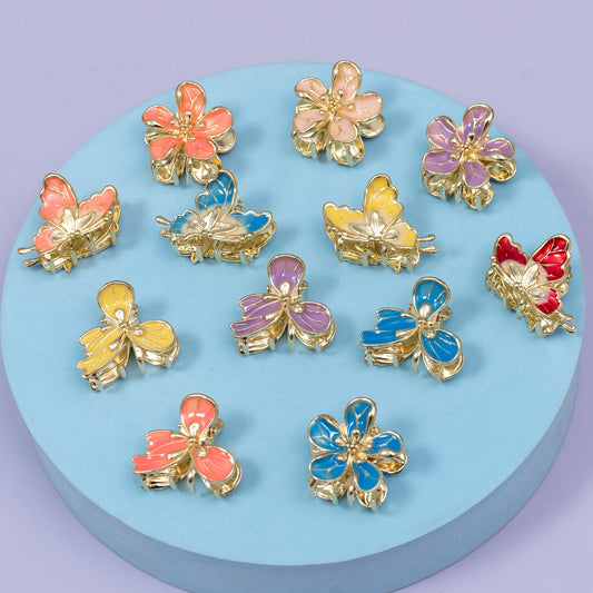 Mini Butterfly & Floral Metal Hair Claw (1Dz) – UBKWS2713