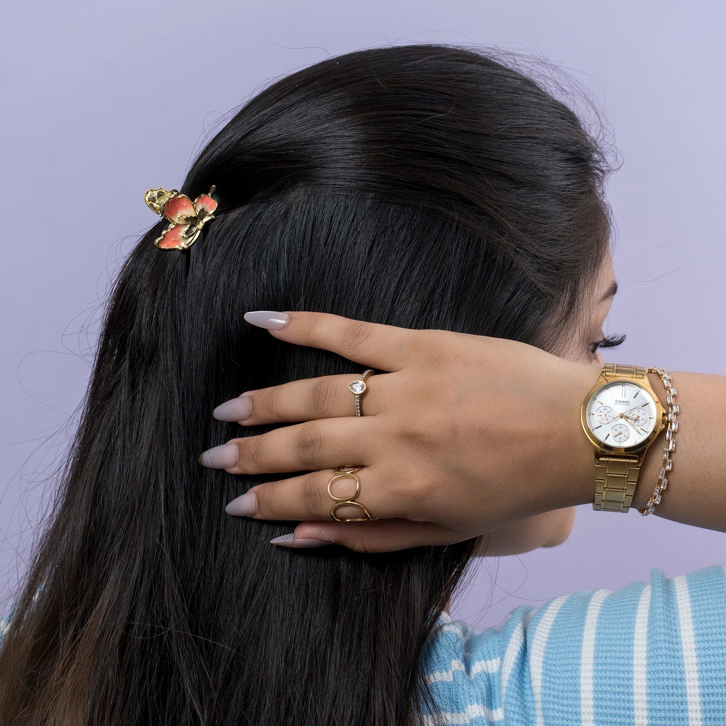 Mini Butterfly & Floral Metal Hair Claw (1Dz) – UBKWS2713