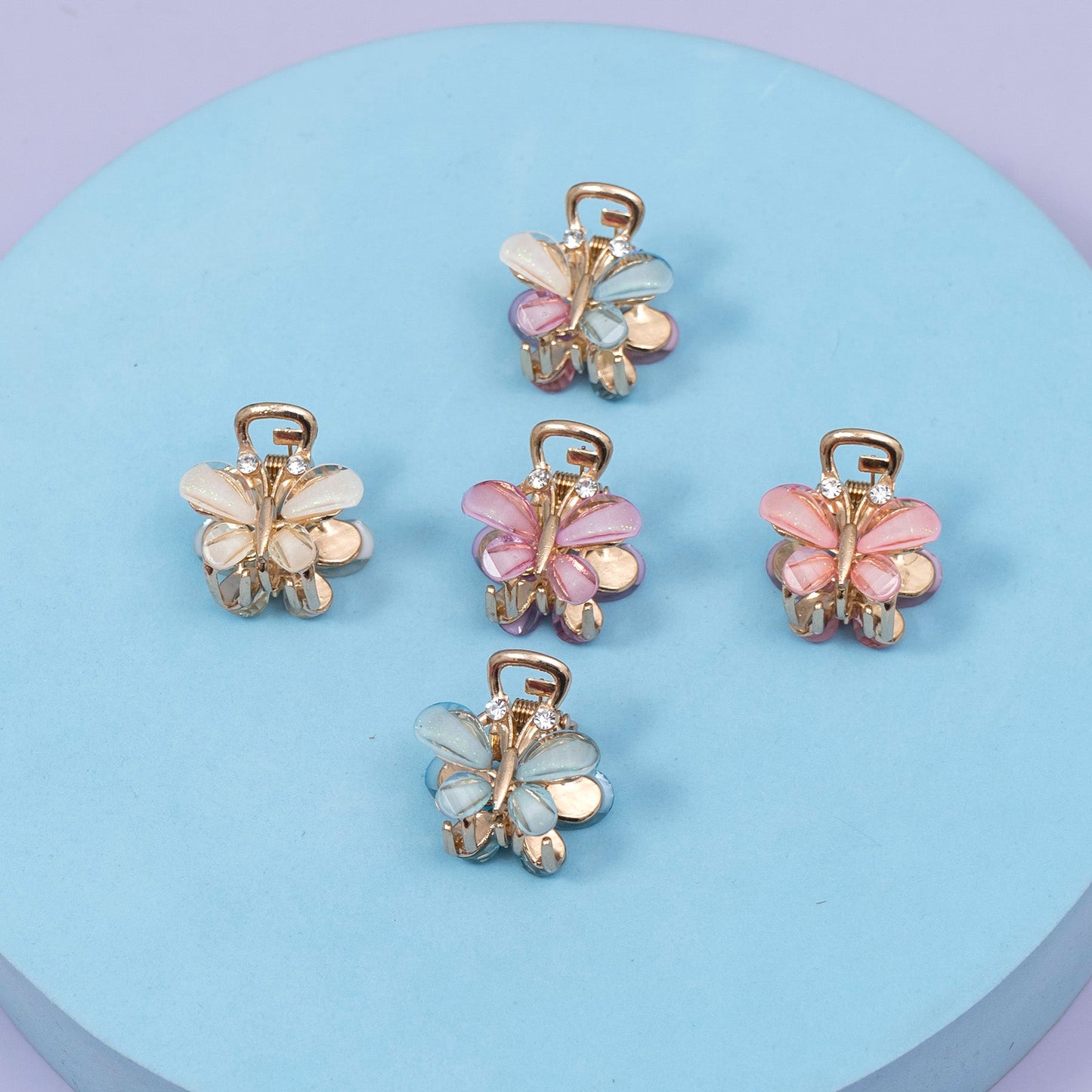 Mini Butterfly Crystal Hair Claw (1Dz) - UBKWS2714