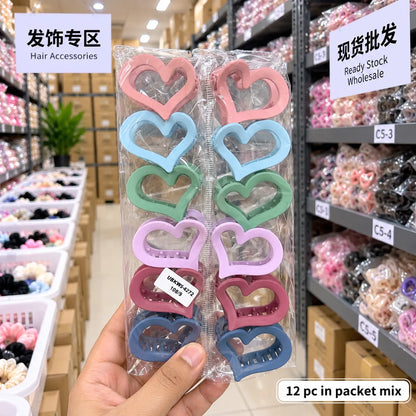 heart Matt hair claw (1Dz) - UBKWS4272