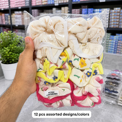 Printed hair scrunchies (1Dz) - UBKWS2871