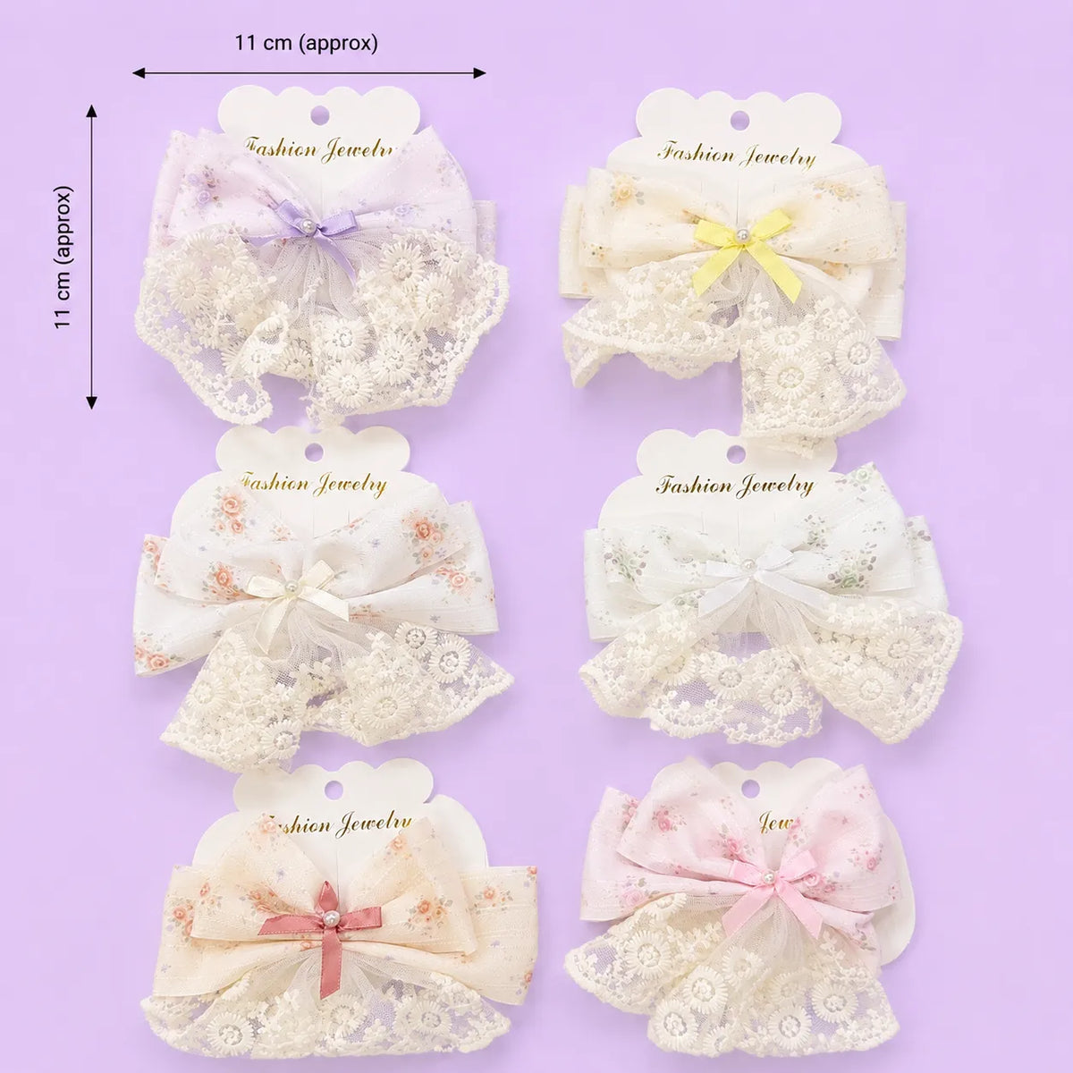 Korean hair bow alligator pin (1Dz) - UBKWS4211