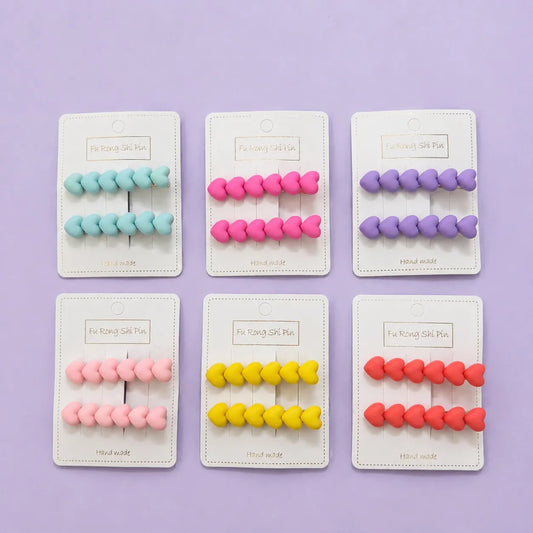 Glossy/matt heart mini hair pins (1Dz) - UBKWS2784