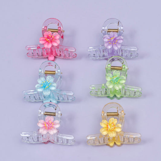 Transparent Floral Hair Claw (1Dz) - UBKWS2715