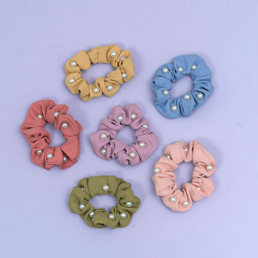 Pearl Studded Scrunchie (1Dz) - UBKWS2578