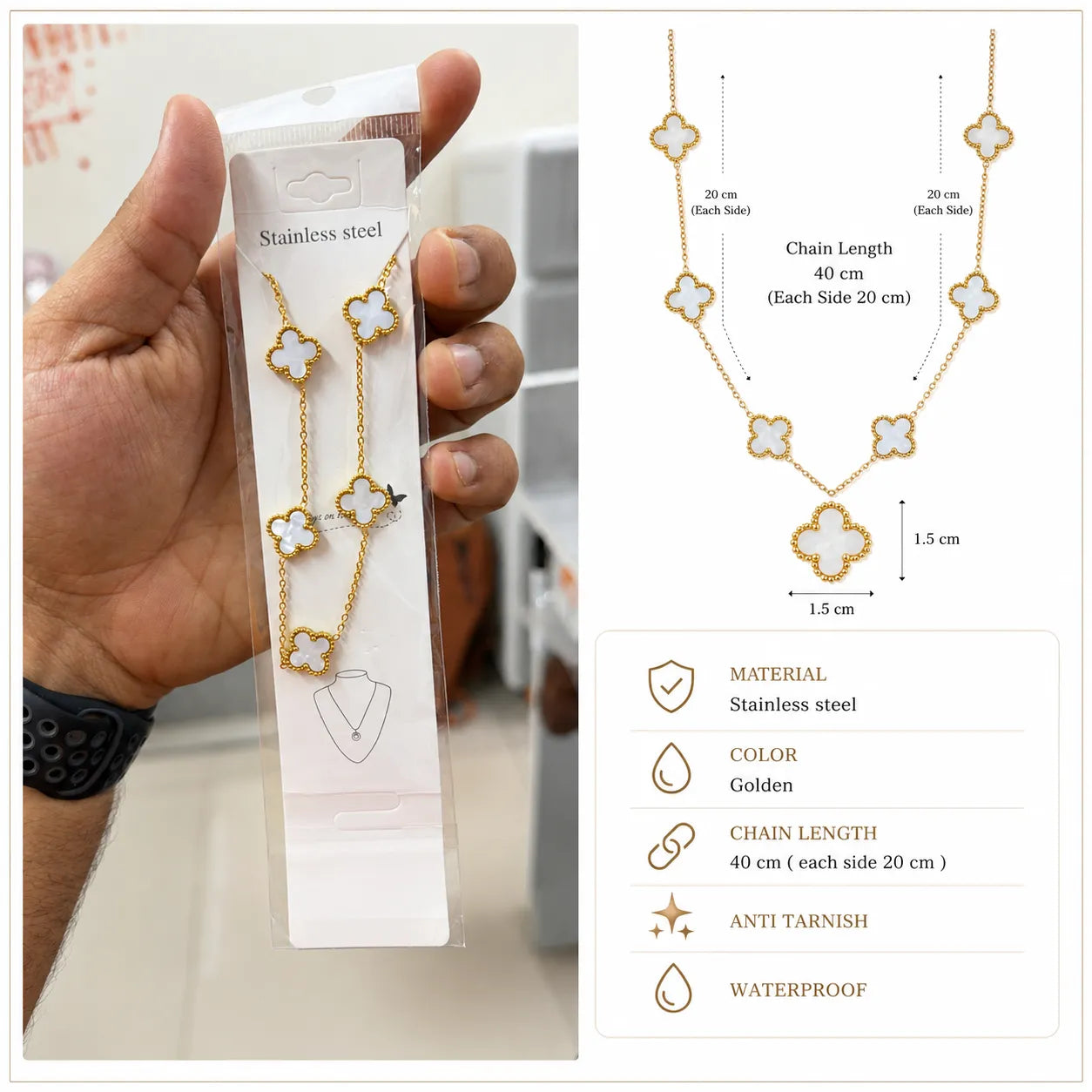 Clover Necklace (1Pc) - UBKWS2995