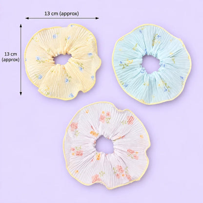 Korean printed hair scrunchies  (1Dz) - UBKWS4245