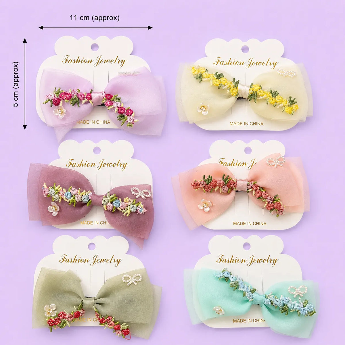 Korean hair bow alligator pin (1Dz) - UBKWS4213