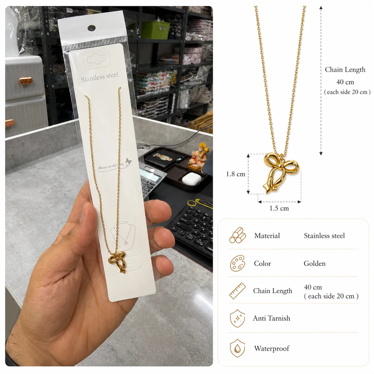 Knot Necklace (1Pc) - UBKWS3011