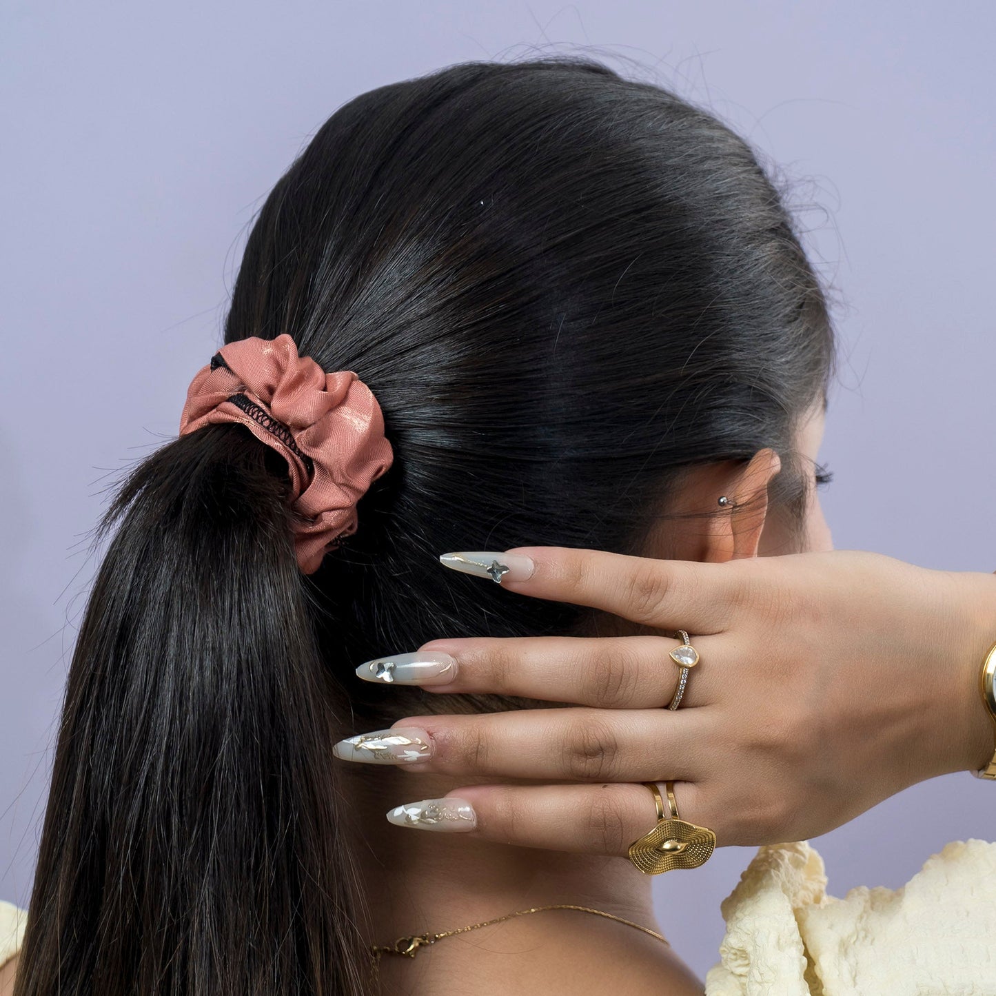 Shiny Satin Edge Scrunchie (1Dz) - UBKWS2582