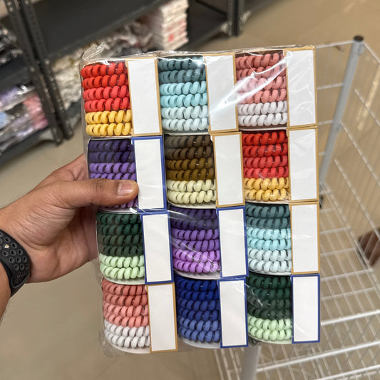 Spiral Hair Rubber Band ( Pack of 12 ) - UBKWS381