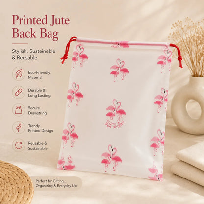 Printed Jute bag -  25x18cm (50Pcs)  - UBKWS4193