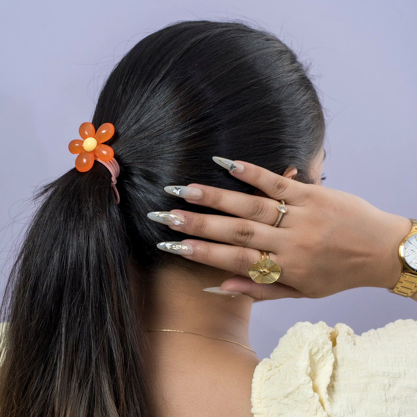 Daisy Elastic Hair Tie (1Dz) - UBKWS2583