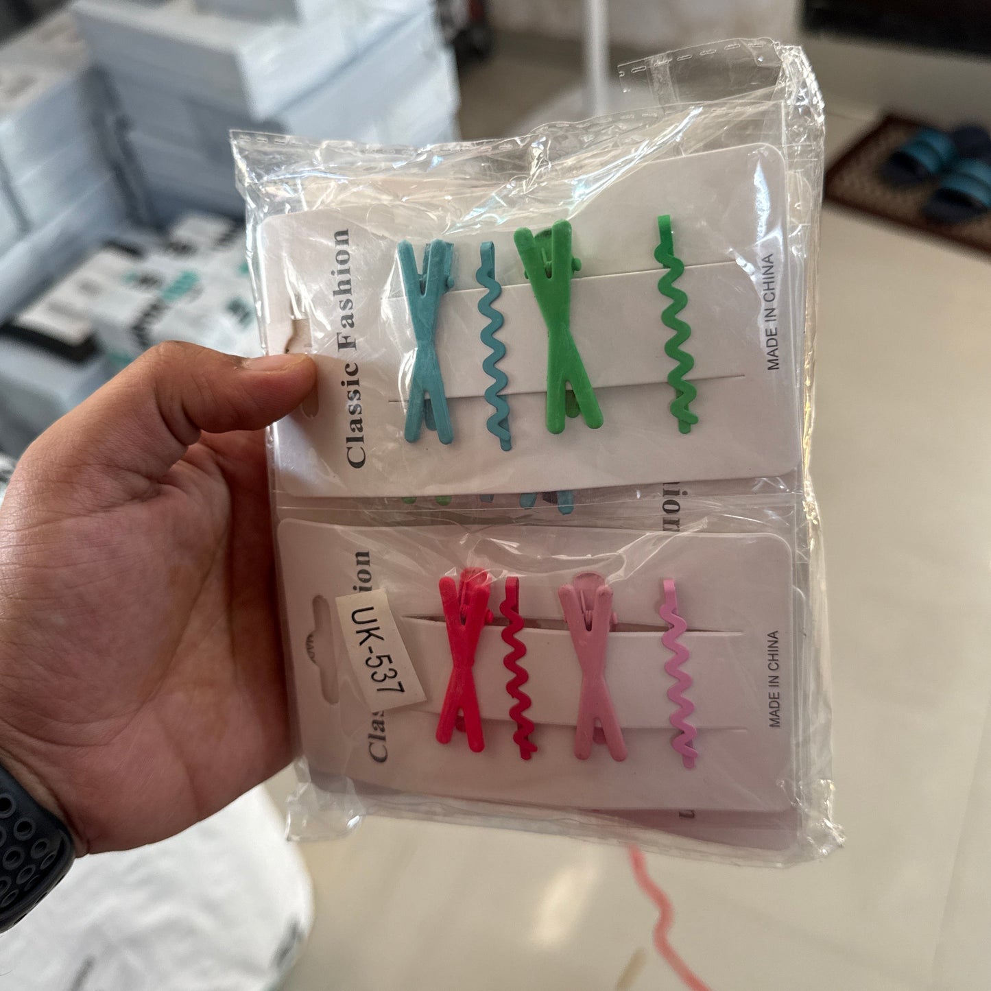 Matt alligator Hair Pin (12 Cards) - UBKWS927