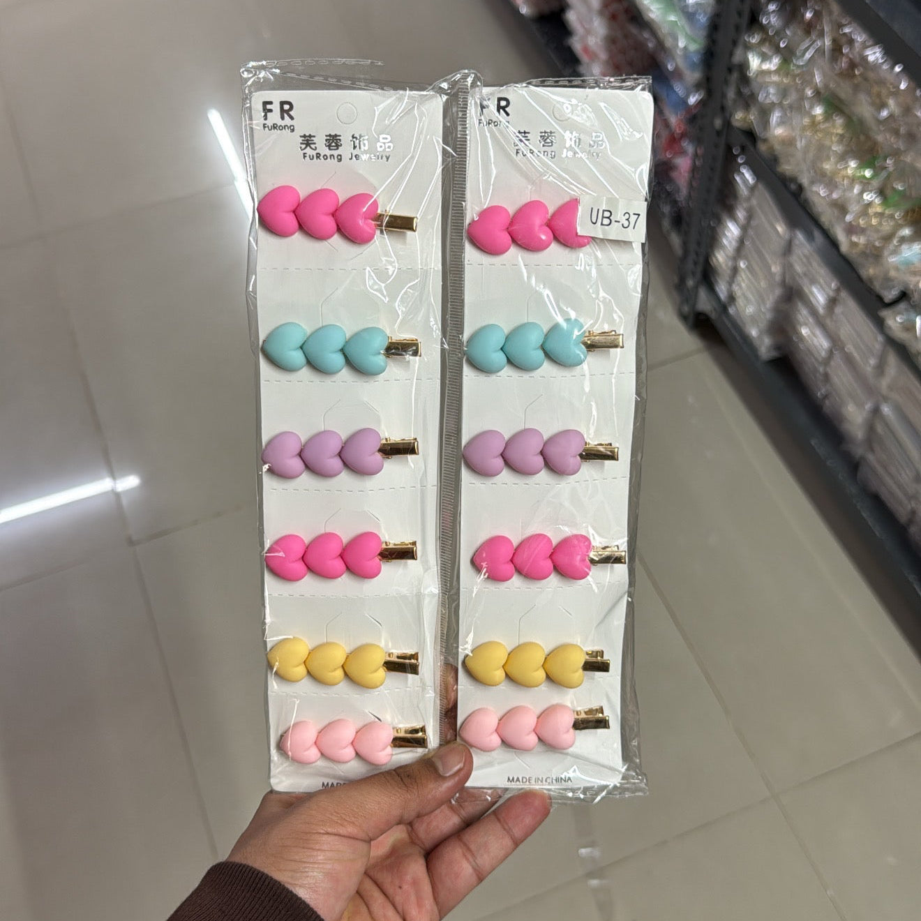 Heart Hair Clip with Alligator pin ( Pack of 12 ) - UBKWS39