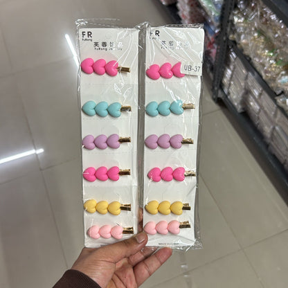 Heart Hair Clip with Alligator pin ( Pack of 12 ) - UBKWS39
