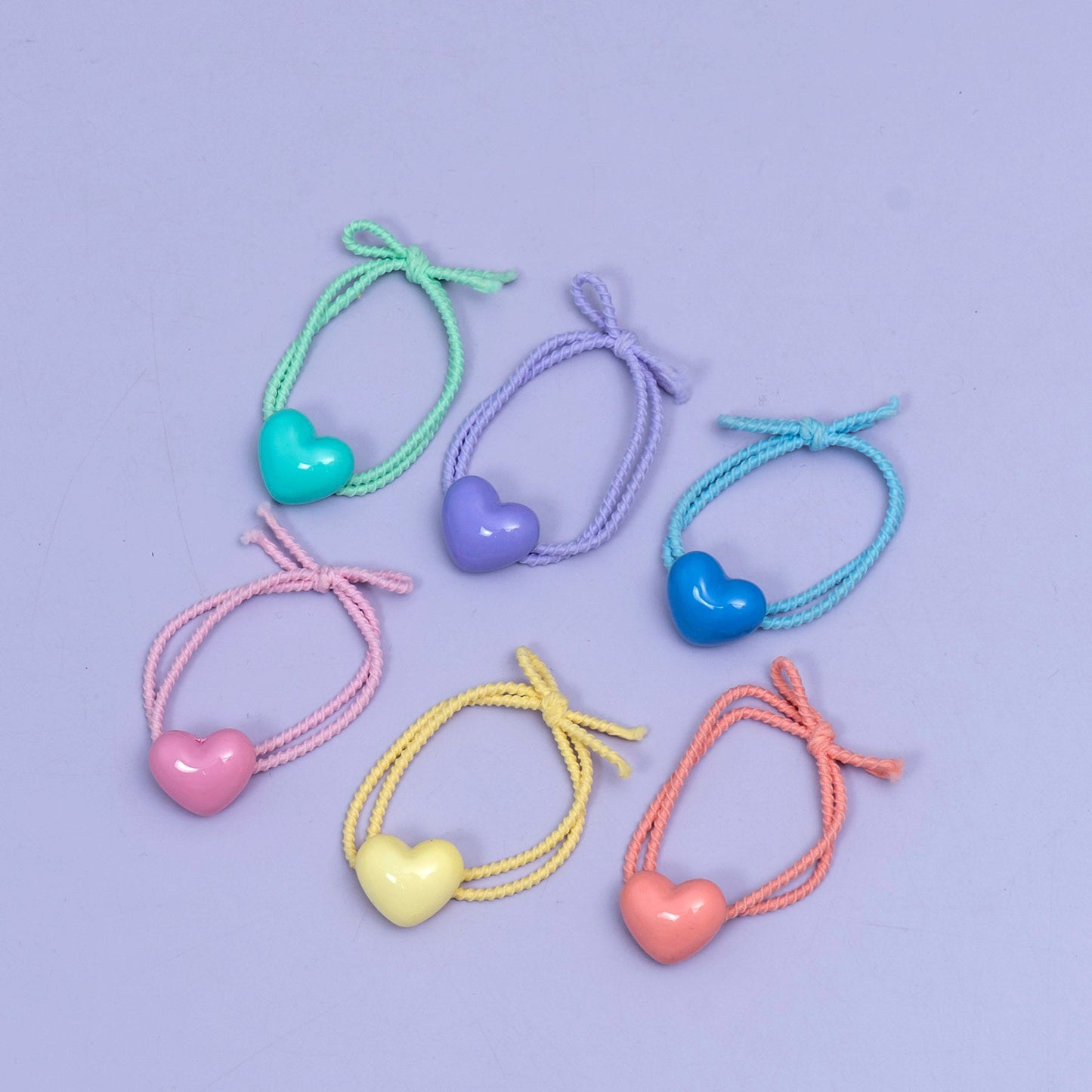 Heart Charm Elastic Hair Tie (1Dz) - UBKWS2585