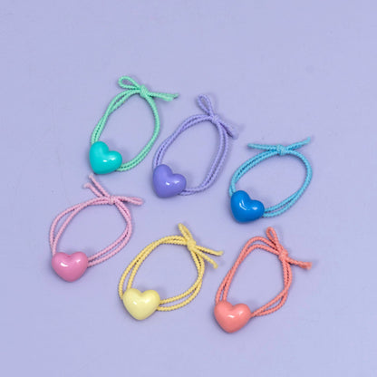 Heart Charm Elastic Hair Tie (1Dz) - UBKWS2585