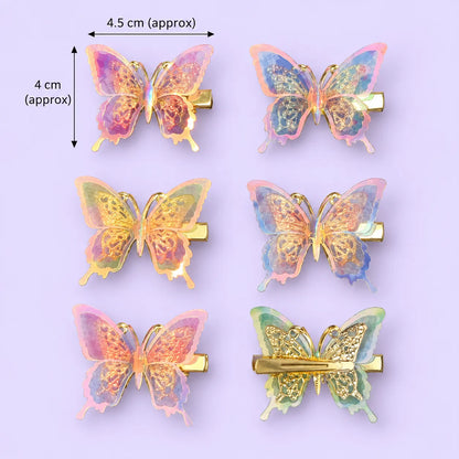 Butterfly alligator hair pins  (1Dz) - UBKWS4242