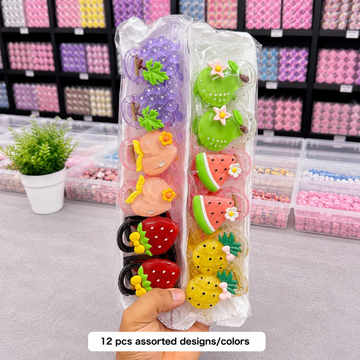 Korean Fruit hair claw (1Dz) - UBKWS2874