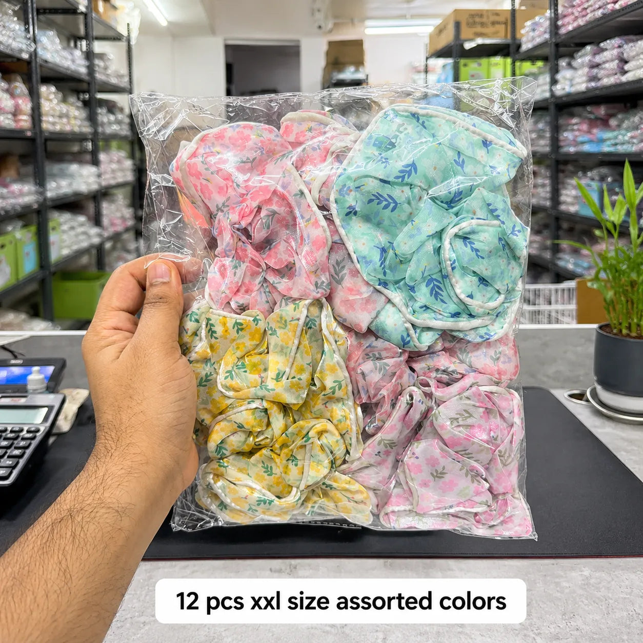 XXL Korean hair scrunchies (1Dz) - UBKWS2850