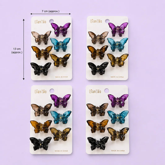 Mini Butterfly hair claws card (1Dz) - UBKWS2946