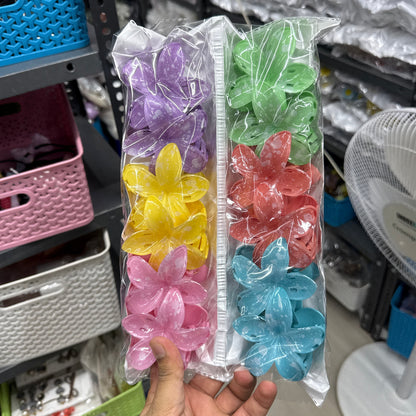 Glossy Splash Floral Hair Claw (1Dz) - UBKWS2448