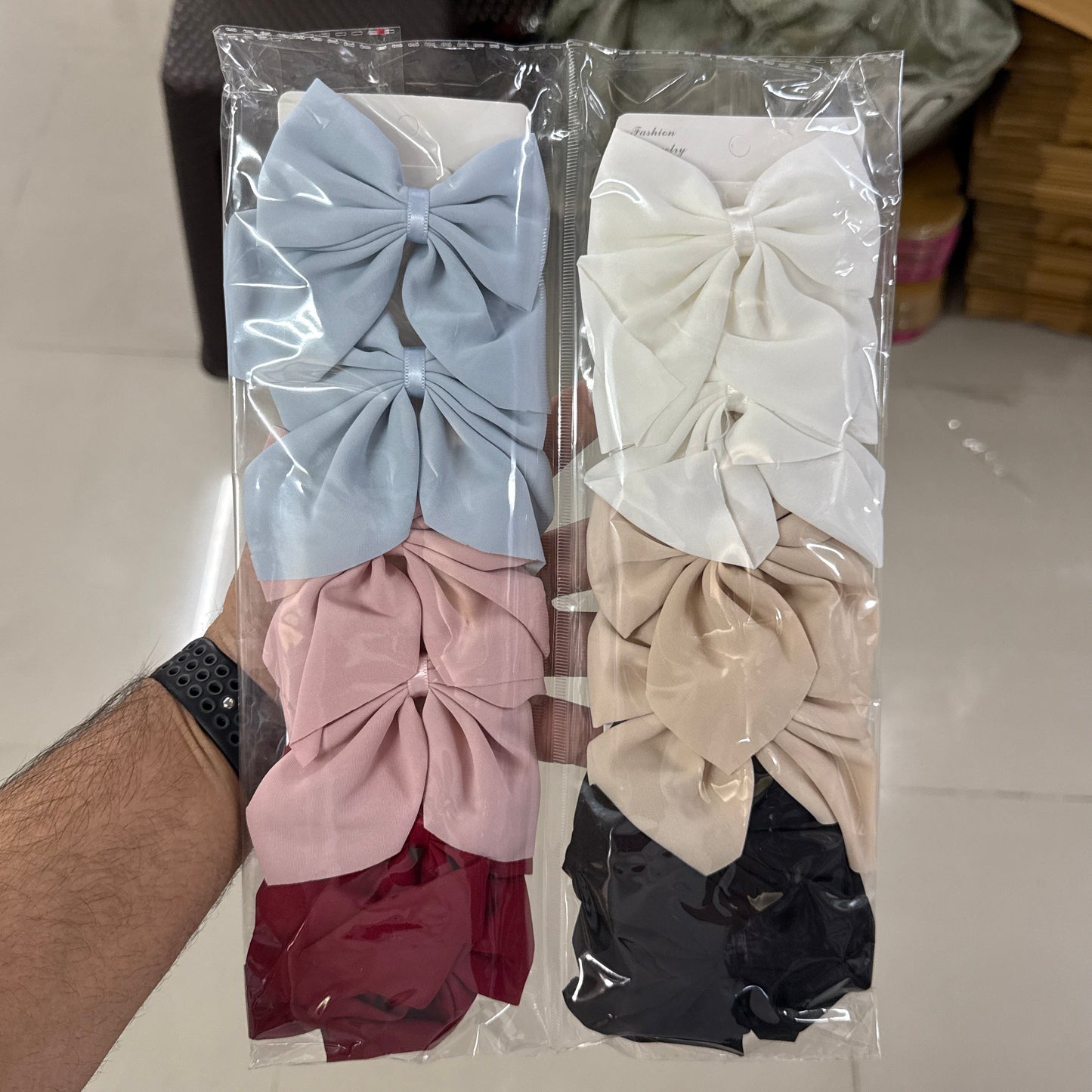 Large Soft Bow Hair Clip (12Pcs) - UBKWS1239