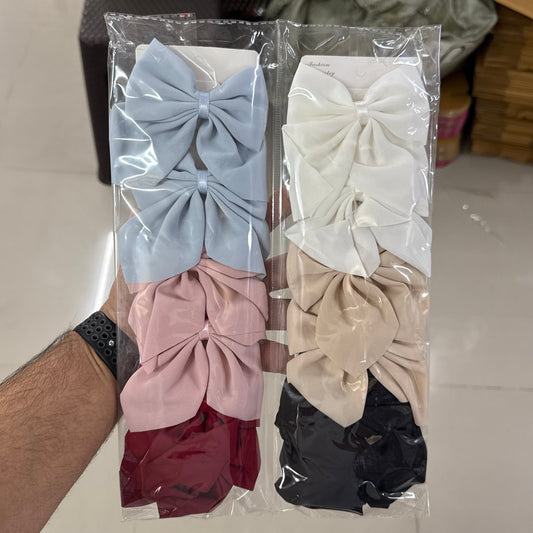 Large Soft Bow Hair Clip (12Pcs) - UBKWS1239