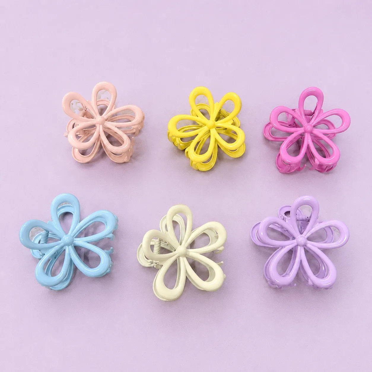 Premium Flower Metal hair claw clip (6Pcs) - UBKWS2792