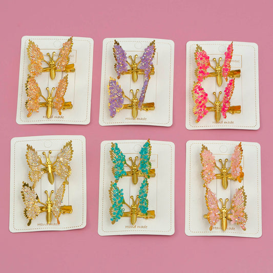 Butterfly glitter pins (Pack of 12) - UBKWS889