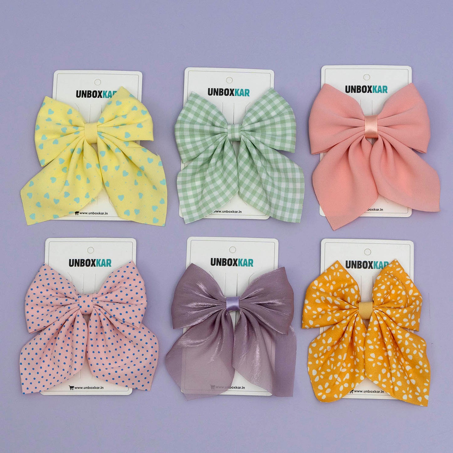 Printed hair bows (Pack of 12) - UBKWS890