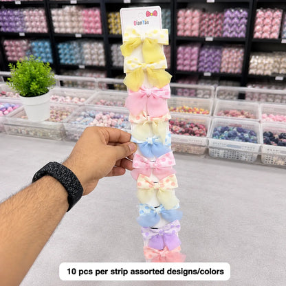 Printed hair bow (10 Pcs) - UBKWS2879