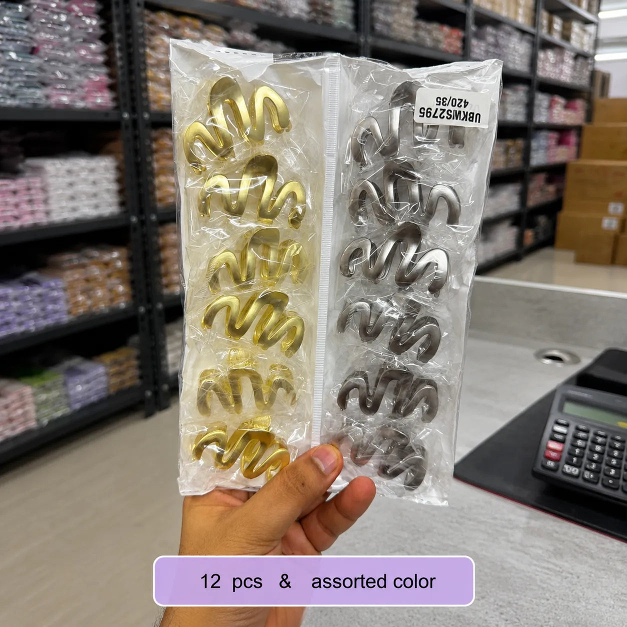 Waves Matt metal hair claw (1Dz) - UBKWS2795