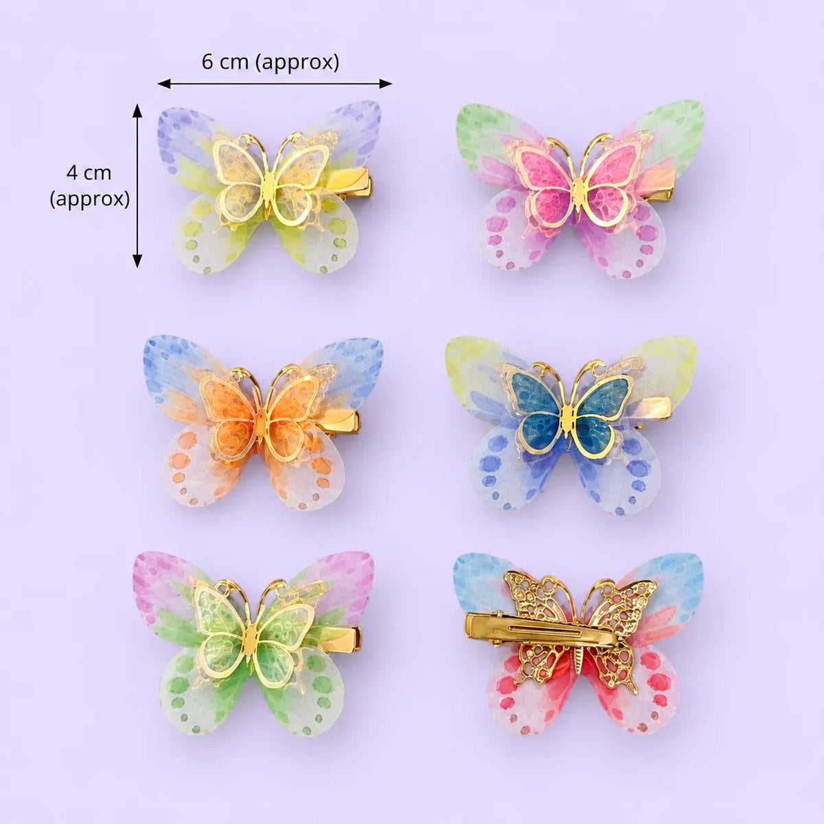 Butterfly alligator hair pins  (1Dz) - UBKWS4240