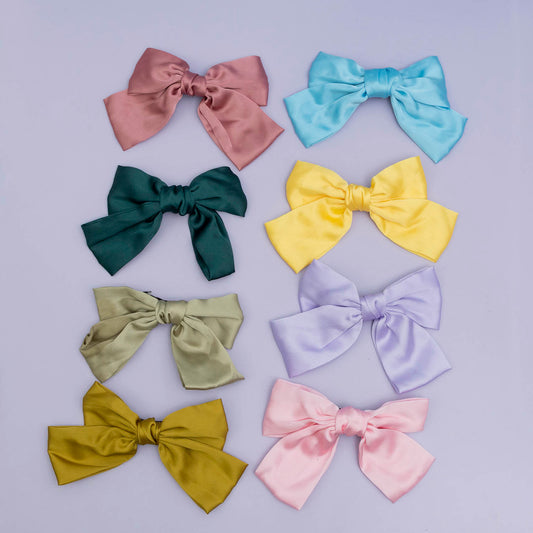 XL Satin hair bow (Pack of 12) - UBKWS891